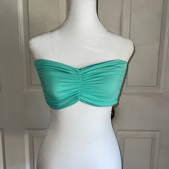 NWT Imsy Light Teal Bri Strappy Bandeau Swim Top - Picture 3 of 6